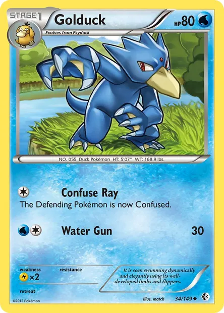 Golduck, Pokémon card BCR 34 — Boundaries Crossed set