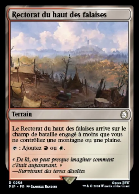 Rectorat du haut des falaises, carte Magic PIP 258 — extension Fallout