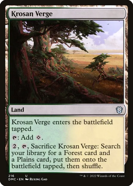 Krosan Verge, Magic card DMC 216 — Dominaria United Commander set