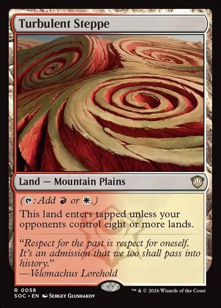 Turbulent Steppe, Magic card SOC 58 — Secrets of Strixhaven Commander set