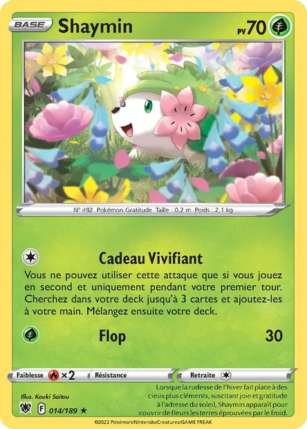 Shaymin, carte Pokémon ASR 014 — extension Astres Radieux