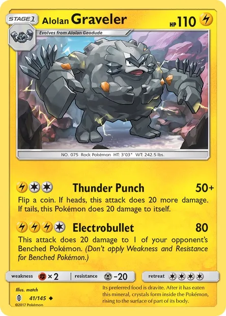 Alolan Graveler, Pokémon card GRI 41 — Guardians Rising set