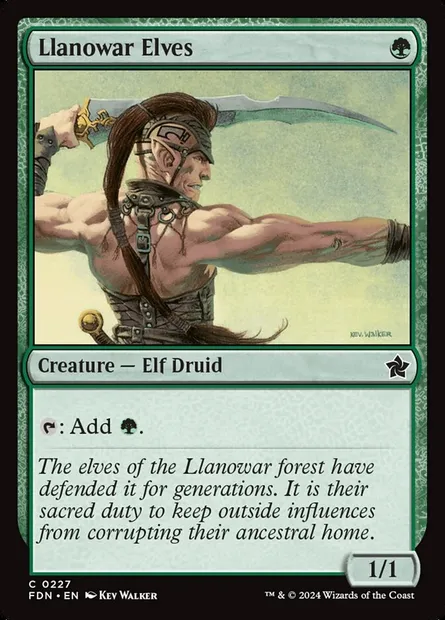 Llanowar Elves, Magic card FDN 227 — Foundations set