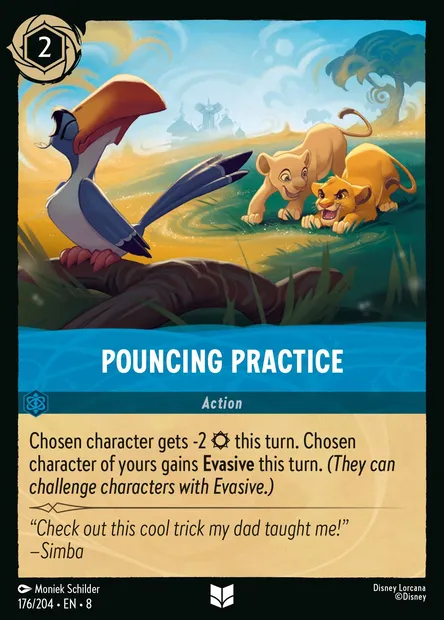 Pouncing Practice, Disney Lorcana card CH8-176 — The Reign of Jafar set