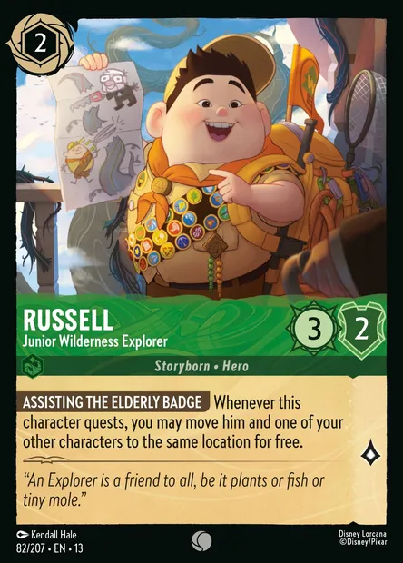Russell - Junior Wilderness Explorer, Disney Lorcana card CH13-082 — Attack of the Vine! set