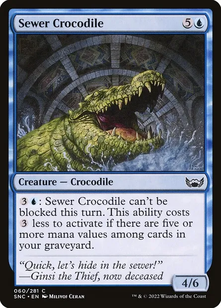 Sewer Crocodile, Magic card SNC 60 — Streets of New Capenna set
