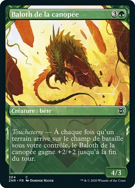 Baloth de la canopée, carte Magic ZNR 304 — extension Renaissance de Zendikar