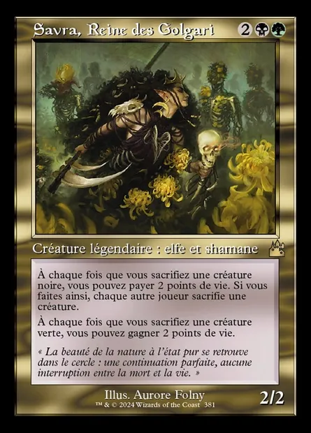 Savra, Reine des Golgari, carte Magic RVR 381 — extension Ravnica Remastered