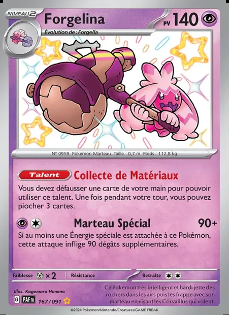 Forgelina, carte Pokémon PAF 167 — extension Destinées de Paldea