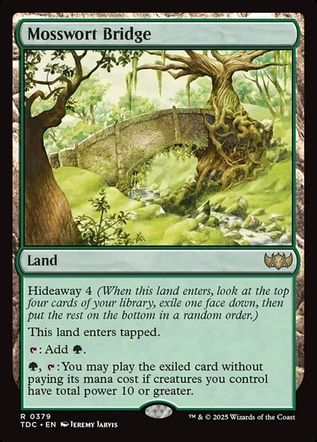 Mosswort Bridge, Magic card TDC 379 — Tarkir: Dragonstorm Commander set