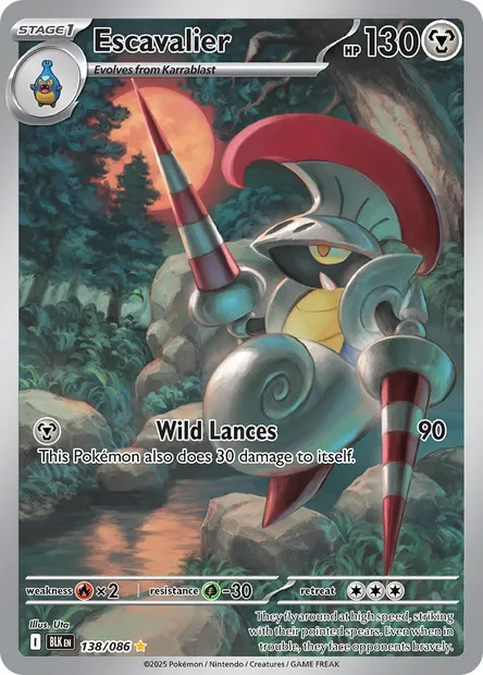 Escavalier, Pokémon card BLK 138 — Black Bolt set