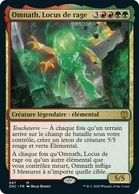 Omnath, Locus de rage, carte Magic ZNC 97 — extension Zendikar Rising Commander