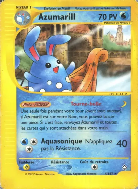 Azumarill, carte Pokémon AQ 4 — extension Aquapolis