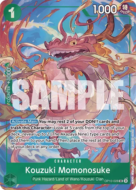 Kouzuki Momonosuke, One Piece card OP10-028 — ROYAL BLOOD set