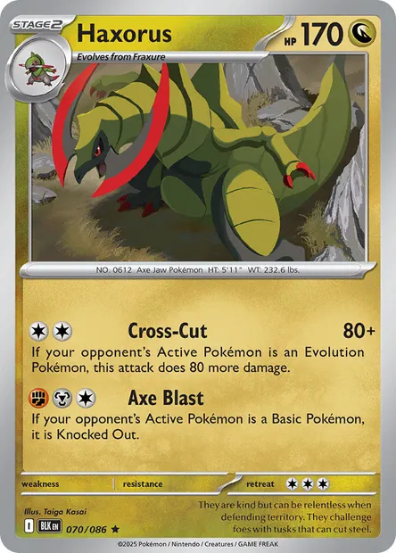 Haxorus, Pokémon card BLK 070 — Black Bolt set