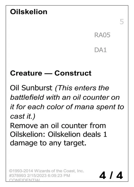Oilskelion, carte Magic UNK RA05b — extension Unknown Event