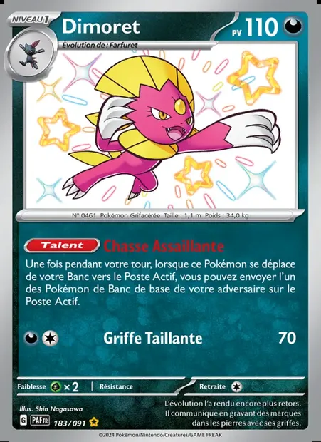 Dimoret, carte Pokémon PAF 183 — extension Destinées de Paldea