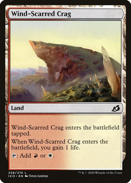 Wind-Scarred Crag, Magic card IKO 258 — Ikoria: Lair of Behemoths set