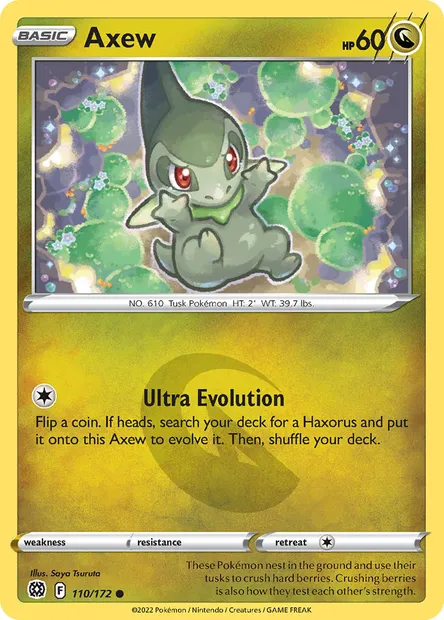 Axew, Pokémon card BRS 110 — Brilliant Stars set