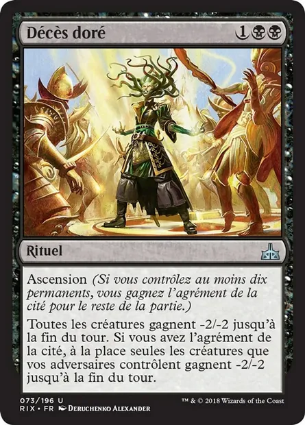 Décès doré, carte Magic RIX 73 — extension Les combattants d'Ixalan