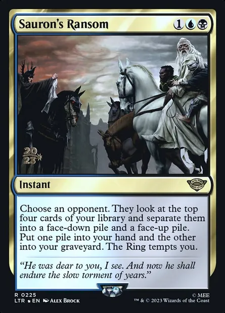 Rançon de Sauron, carte Magic PLTR 225s — extension Tales of Middle-earth Promos