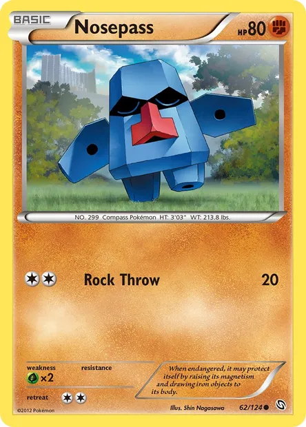 Nosepass, Pokémon card DRX 62 — Dragons Exalted set