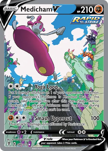 Medicham V, Pokémon card EVS 186 — Evolving Skies set