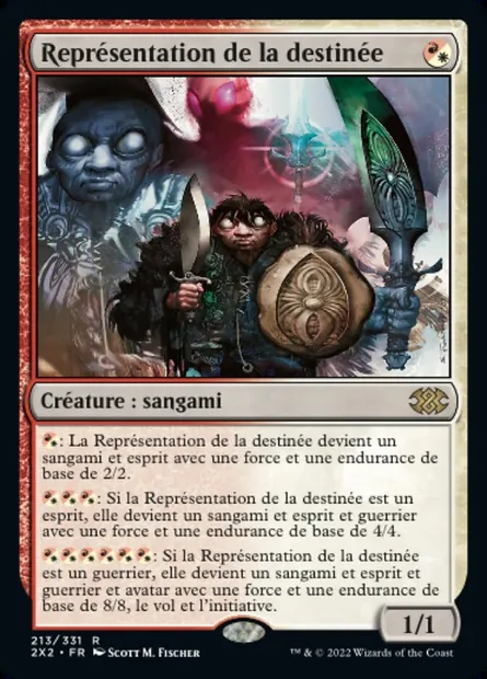 Représentation de la destinée, carte Magic 2X2 213 — extension Double Masters 2022