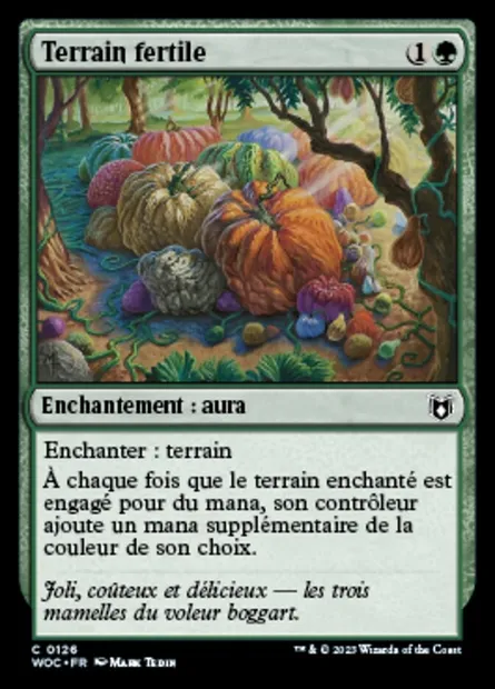 Terrain fertile, carte Magic WOC 126 — extension Wilds of Eldraine Commander