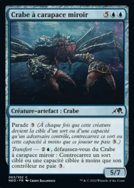 Crabe à carapace miroir, carte Magic NEO 63 — extension Kamigawa: La Dynastie Néon