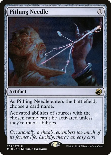 Pithing Needle, Magic card MID 257 — Innistrad: Midnight Hunt set