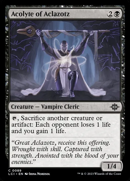 Acolyte of Aclazotz, Magic card LCI 89 — The Lost Caverns of Ixalan set