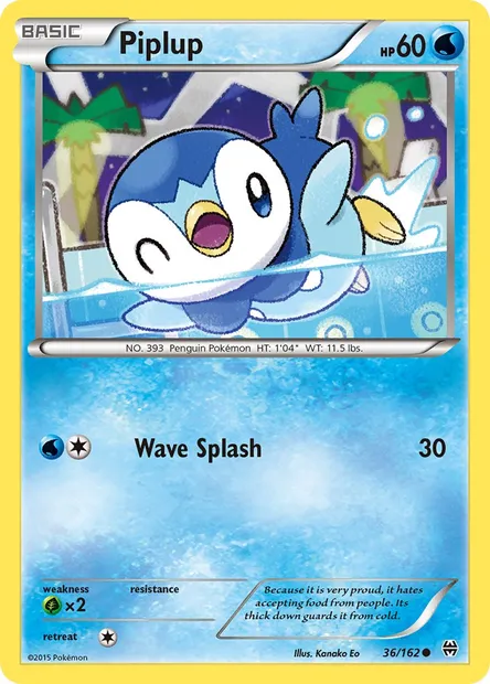 Piplup, Pokémon card BKT 36 — BREAKthrough set
