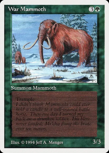 War Mammoth, Magic card SUM 228 — Summer Magic / Edgar set