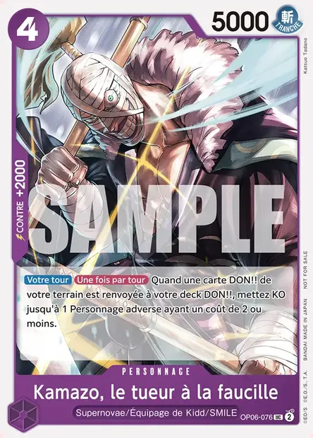 Kamazo, le tueur à la faucille, carte One Piece OP06-076 — extension ONE PIECE CARD THE BEST