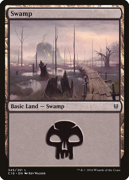 Swamp, Magic card C16 345 — Commander 2016 set