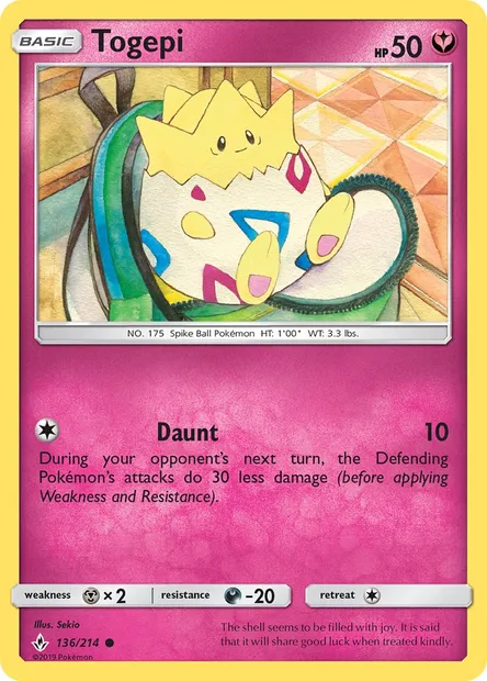 Togepi, Pokémon card UNB 136 — Unbroken Bonds set