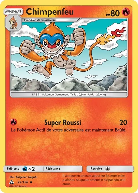Chimpenfeu, carte Pokémon UPR 22 — extension Ultra-Prisme