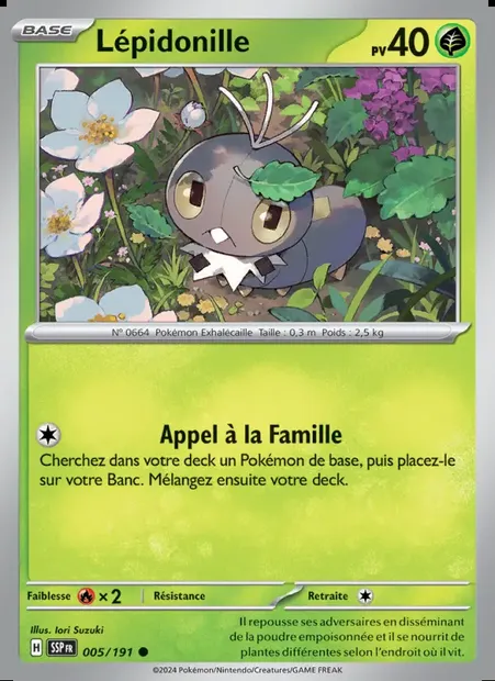 Lépidonille, carte Pokémon SSP 005 — extension Étincelles Déferlantes