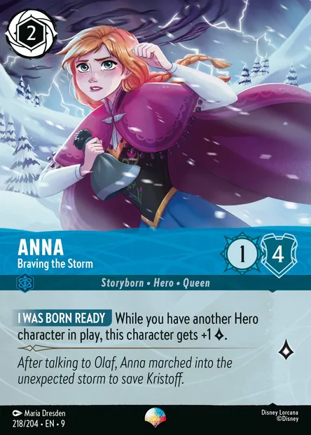 Anna - Braving the Storm, Disney Lorcana card CH9-218 — Fabled set