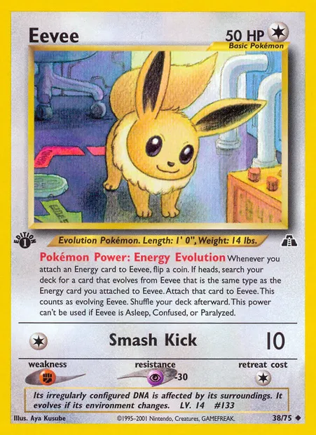 Eevee, Pokémon card ND 38 — Neo Discovery set