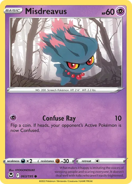Misdreavus, Pokémon card SIT 063 — Silver Tempest set