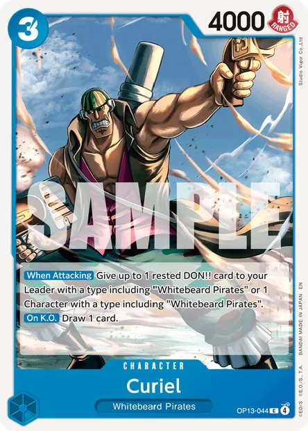 Curiel, One Piece card OP13-044 — CARRYING ON HIS WILL set