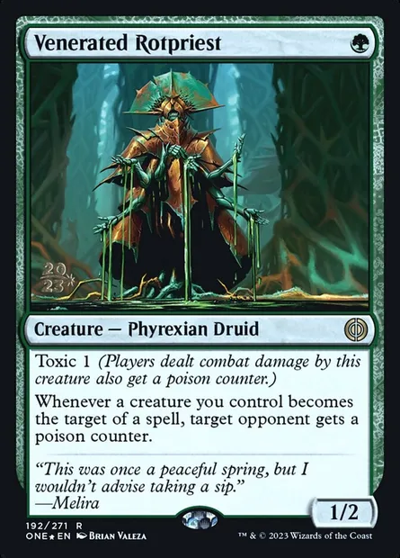 Venerated Rotpriest, Magic card PONE 192s — Phyrexia: All Will Be One Promos set