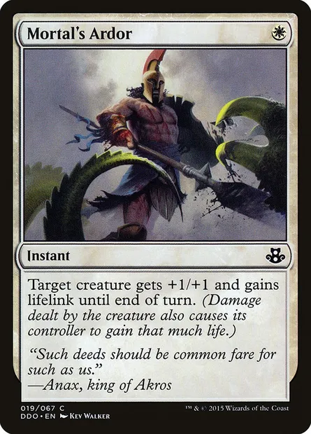 Mortal's Ardor, Magic card DDO 19 — Duel Decks: Elspeth vs. Kiora set