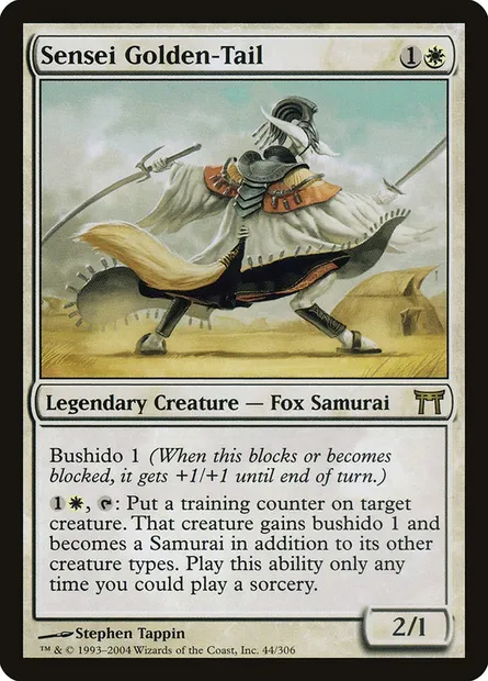 Sensei Queue-dorée, carte Magic CHK 44 — extension Guerriers de Kamigawa