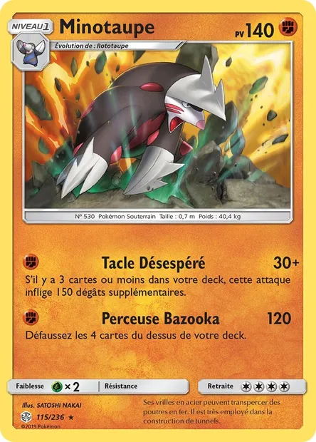 Minotaupe, carte Pokémon CEC 115 — extension Éclipse Cosmique