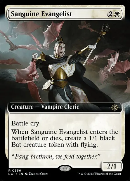 Sanguine Evangelist, Magic card LCI 356 — The Lost Caverns of Ixalan set