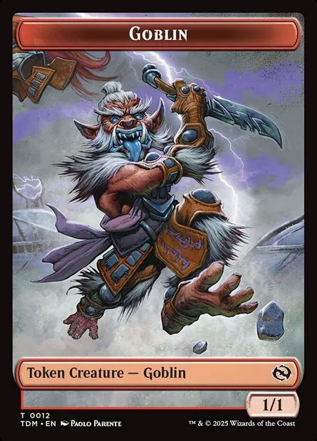 Goblin, carte Magic TTDM 12 — extension Tarkir: Dragonstorm Tokens