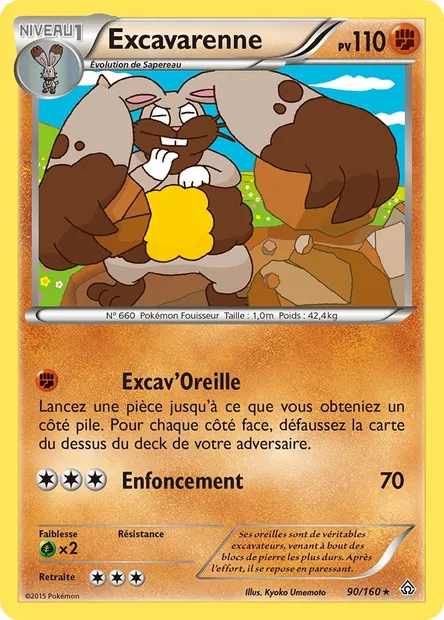 Excavarenne, carte Pokémon PRC 90 — extension Primo-Choc